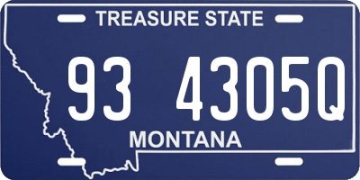 MT license plate 934305Q