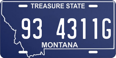 MT license plate 934311G