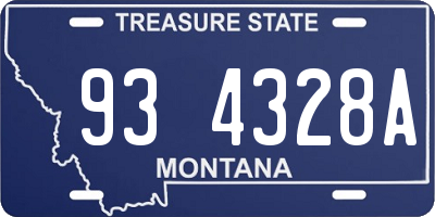 MT license plate 934328A