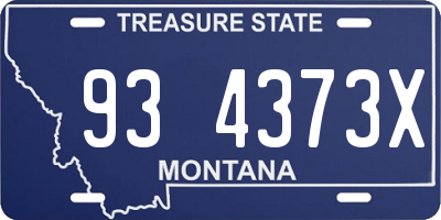 MT license plate 934373X