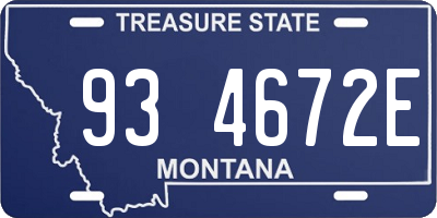 MT license plate 934672E