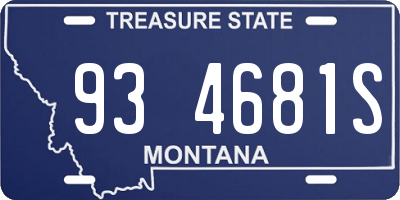 MT license plate 934681S