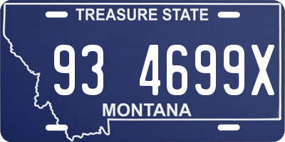 MT license plate 934699X