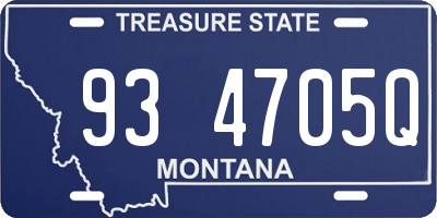 MT license plate 934705Q