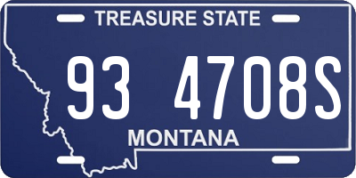 MT license plate 934708S