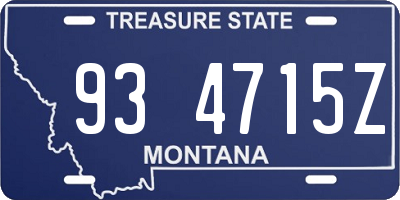 MT license plate 934715Z