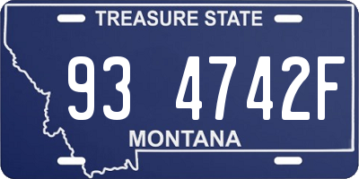 MT license plate 934742F