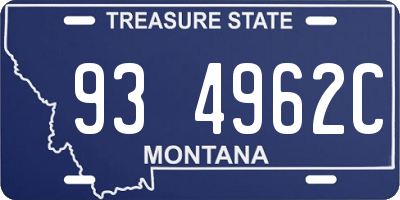MT license plate 934962C