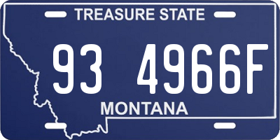 MT license plate 934966F