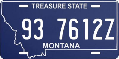 MT license plate 937612Z