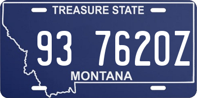 MT license plate 937620Z