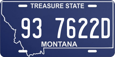 MT license plate 937622D