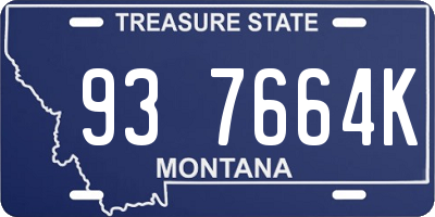 MT license plate 937664K
