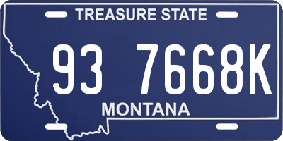 MT license plate 937668K