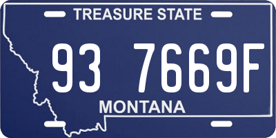 MT license plate 937669F