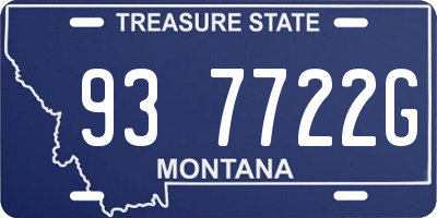 MT license plate 937722G
