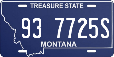 MT license plate 937725S