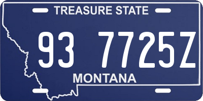 MT license plate 937725Z