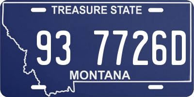 MT license plate 937726D