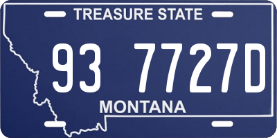 MT license plate 937727D