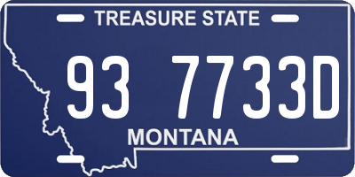 MT license plate 937733D