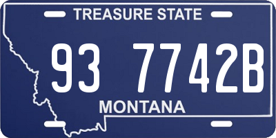 MT license plate 937742B