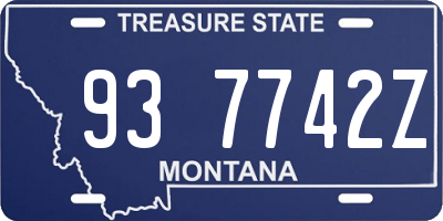MT license plate 937742Z