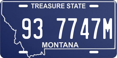 MT license plate 937747M