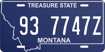 MT license plate 937747Z