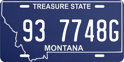 MT license plate 937748G