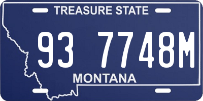 MT license plate 937748M