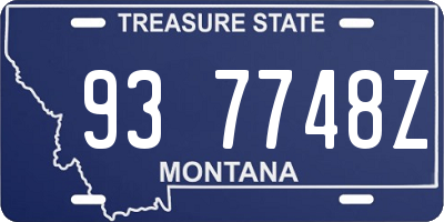 MT license plate 937748Z