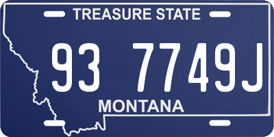 MT license plate 937749J