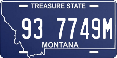 MT license plate 937749M