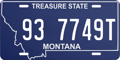 MT license plate 937749T