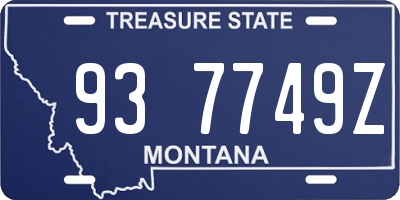 MT license plate 937749Z