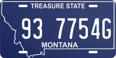 MT license plate 937754G