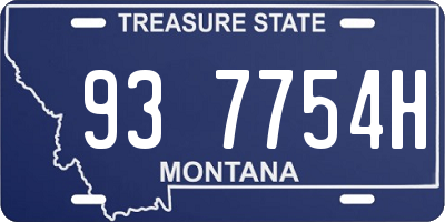 MT license plate 937754H