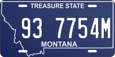 MT license plate 937754M