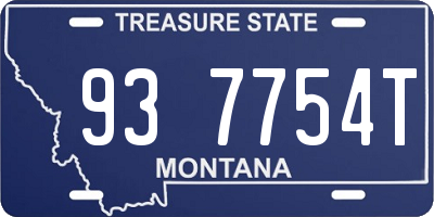 MT license plate 937754T