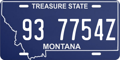 MT license plate 937754Z
