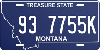 MT license plate 937755K