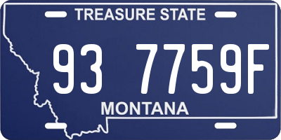 MT license plate 937759F