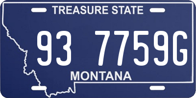 MT license plate 937759G