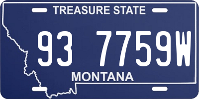 MT license plate 937759W