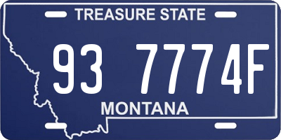 MT license plate 937774F