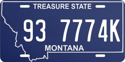 MT license plate 937774K