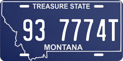 MT license plate 937774T