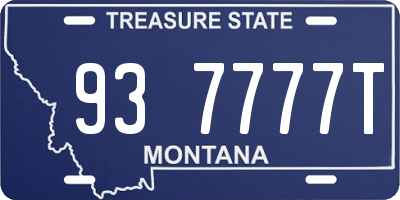 MT license plate 937777T