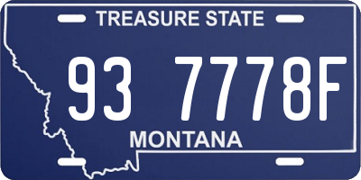 MT license plate 937778F